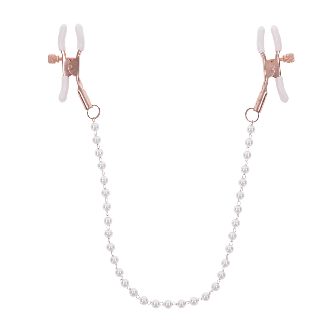 Sportsheets S&M Peaches n' CreaMe Pearl Nipple Clamps Rose