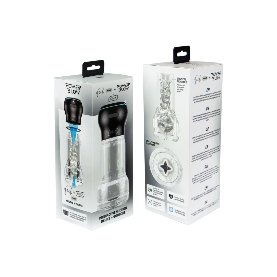 Kiiroo Feel Crystal Pocket Intimate Device + PowerBlow Black - Anelma male masturbator