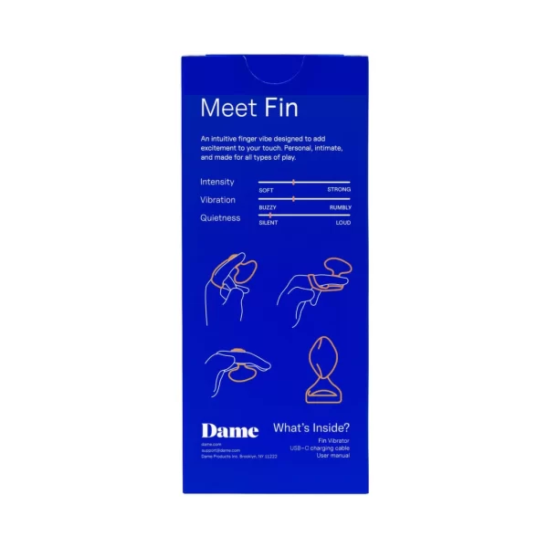 Dame Fin 2.0 Citrus - Compact Intimate Finger Device