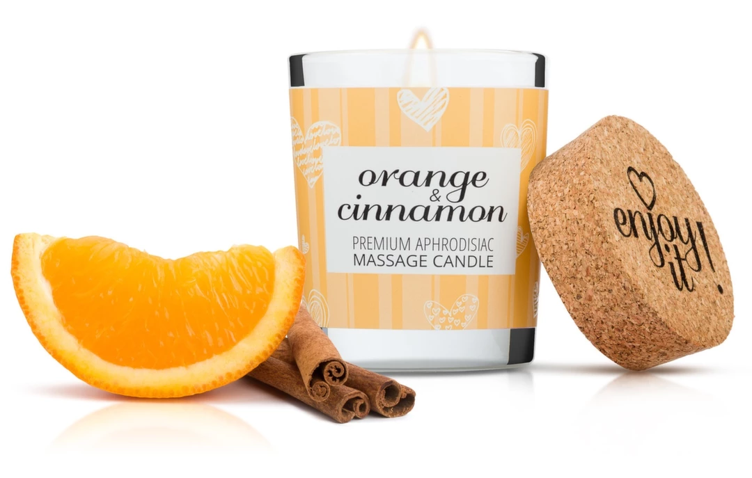 Magnetifico Candle Massage Oil 70ml with Pheromones - Orange & Cinnamon Aroma