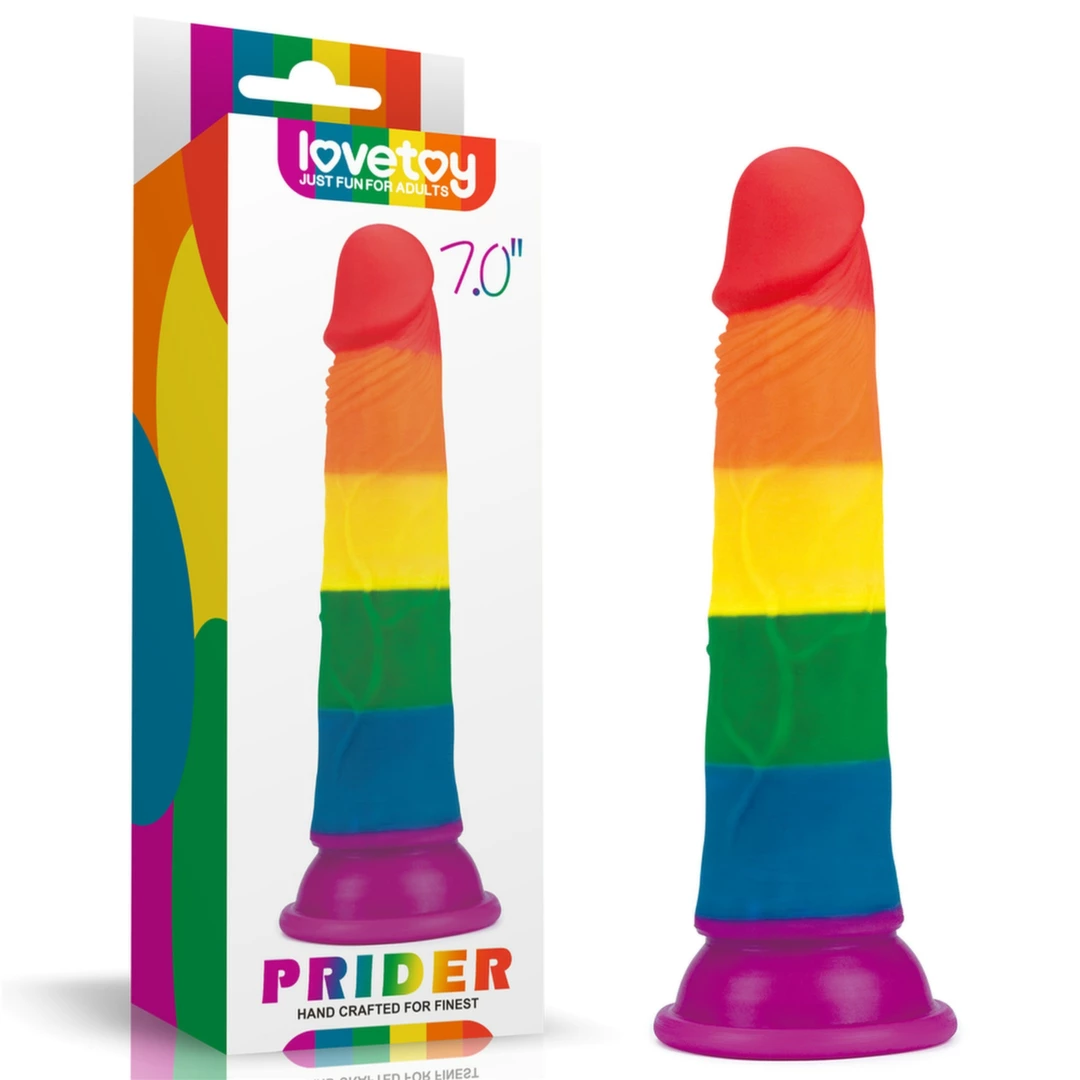 Lovetoy Prider Silicone Rainbow Model with Suction Cup 18.5 cm - Anelma sextoys