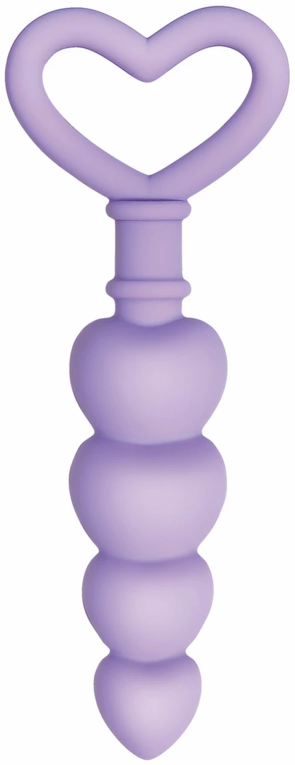 Evolved Novelties Sweet Treat Silicone Heart Beads Purple 19 cm