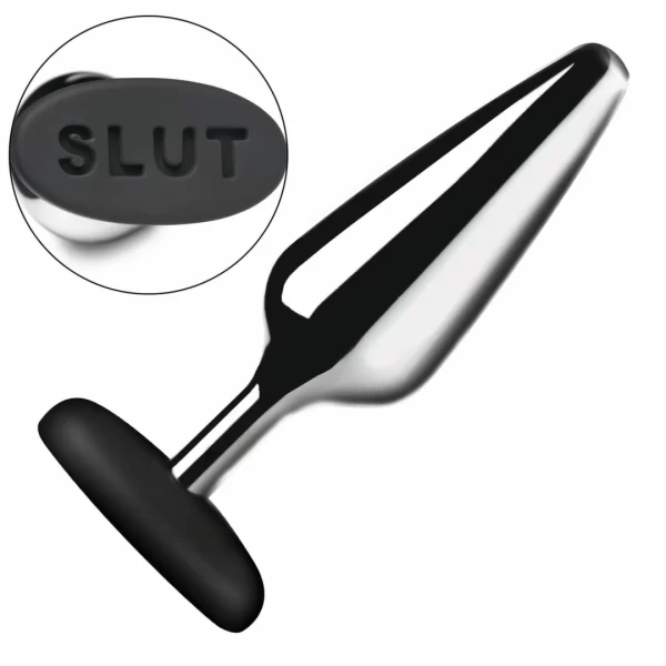 XR Brands Intimate Metal Plug Silver - Silicone Base
