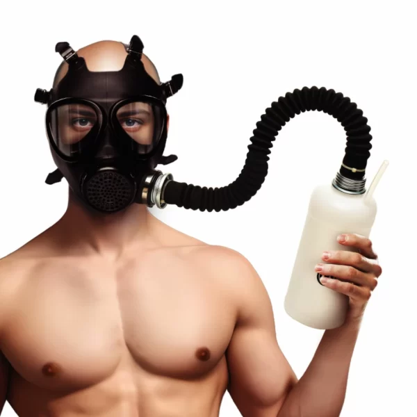 XR Brands Intimate Inhaler Gas Mask Black & White