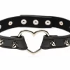 XR Brands Spiked Heart Choker Black - Pasek z Ä†wiekami Vegan 42 cm