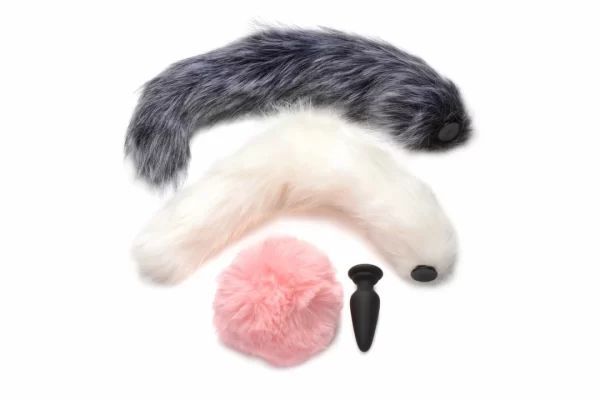 TAILZ Snap-On Intimate Plug Set - 3 Interchangeable Faux Fur Tails
