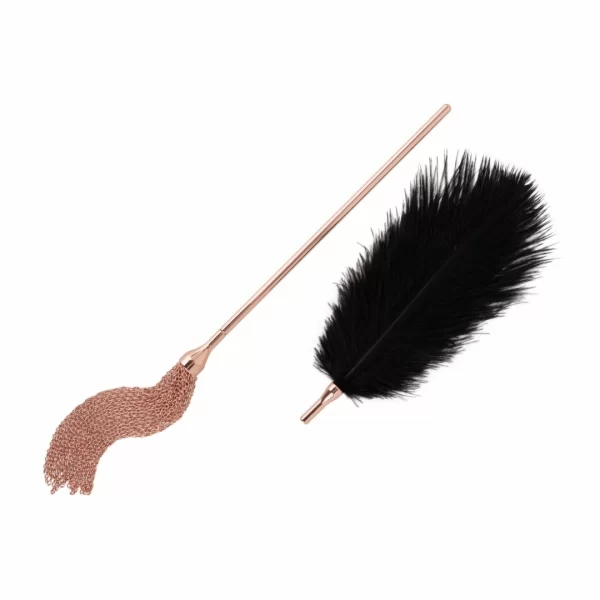 Rosy Gold Feather Tickler & Whip 2w1 - RoÅ¼a ZÅ‚ota