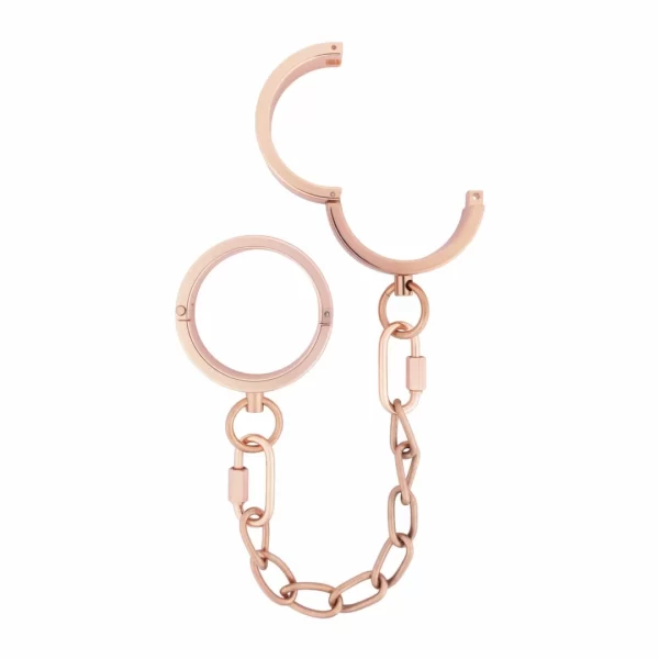 Rosy Gold Adjustable Metal Handcuffs with Quick Release