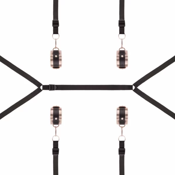 Rosy Gold Under-Mattress Restraint Set Black