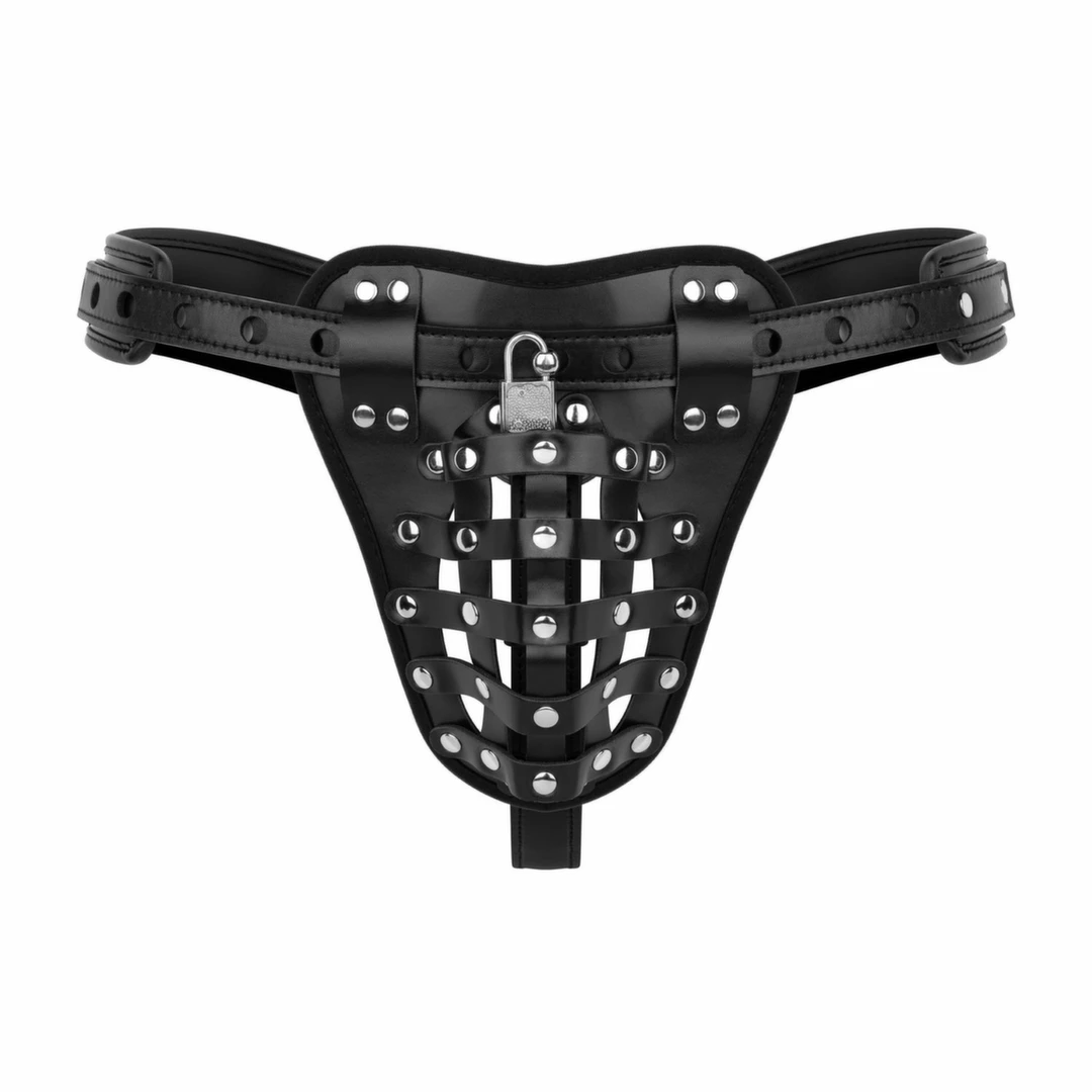 Bedroom Fantasies Chastity Cage Panty Black - pas z klatkÄ… i zamkiem