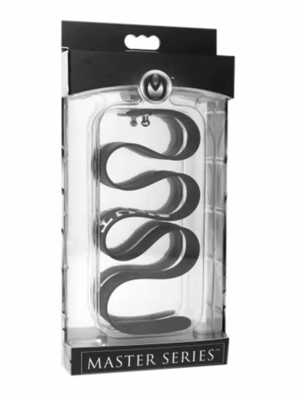 Master Series Silicone Adjustable Black Collar with White