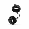 Rimba Black Cuffs - Regulowane mankiety z ekoskory