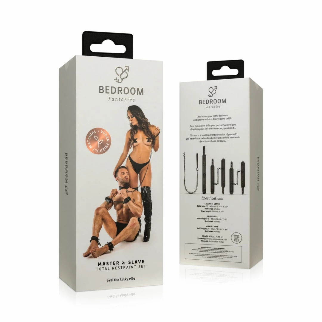 EasyToys Zestaw WiÄ™zow Total Restraint Czarny - Skorzany Komplet Regulowany