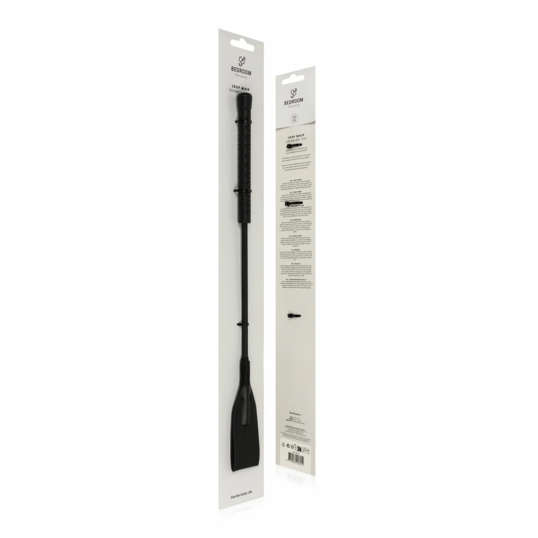 Rimba Czarna Szpicruta Skorzana z Ergonomicznym Uchwytom 44 cm