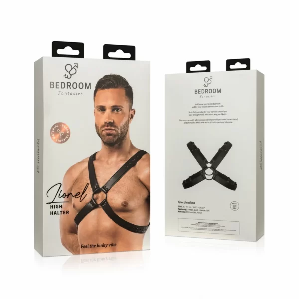 Lionel Adjustable Faux Leather Body Harness Black 26-51 cm