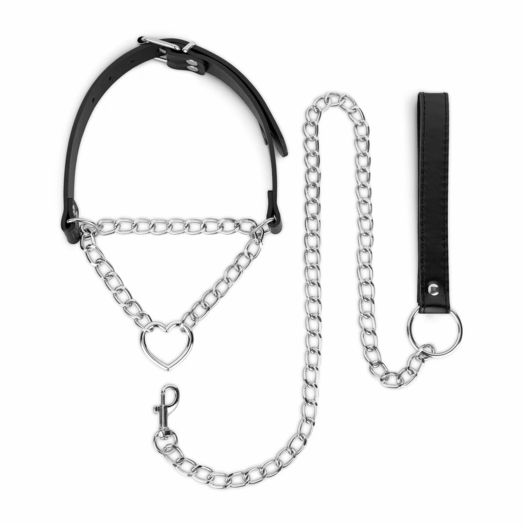 Bedroom Fantasies Silver Collar & Chain Set with Heart