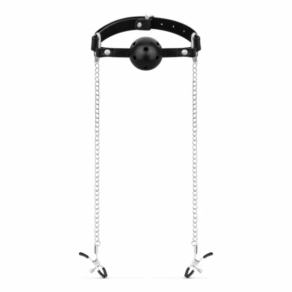 Bedroom Fantasies Adjustable Ball Gag & Silicone Nipple
