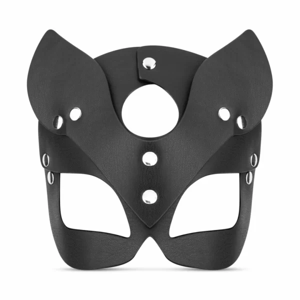Bedroom Fantasies Kinky Kitty Leather Mask Black Adjustable
