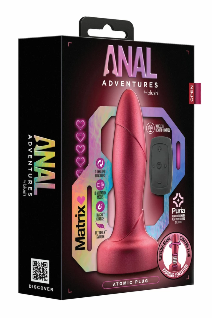 Blush Novelties Matrix Atomic Plug Remote-Controlled Martian Wine. Anal vibrator. See functions