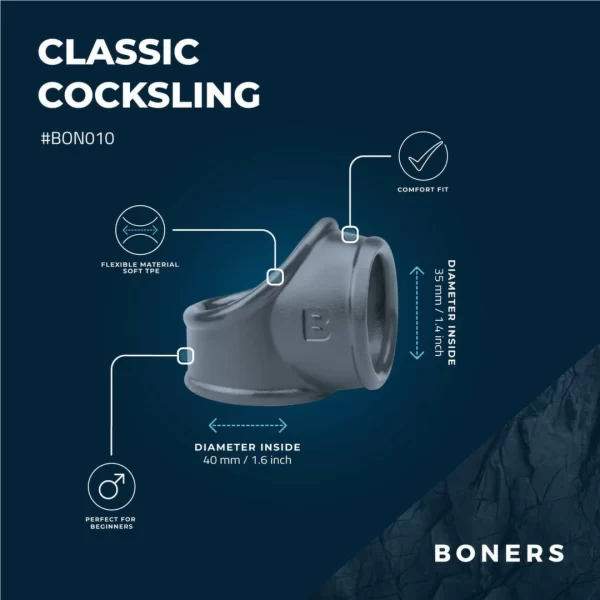 Boners Grey Support Ring - Flexible Anatomical Enhancer