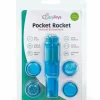 EasyToys Pocket Rocket Blue - Kompaktowy masażer intymny z 4 nasadkami - Anelma mini (pociski)