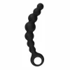 Sinner Gear Silicone Beaded Plug with Finger Loop - Black - Anelma sextoys
