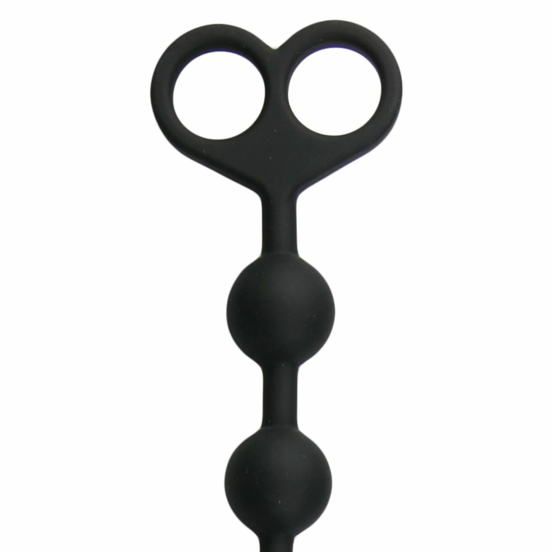 EasyToys Anal Beads Black 10-Piece Flexible Silicone Chain 34 cm. Product details include functions