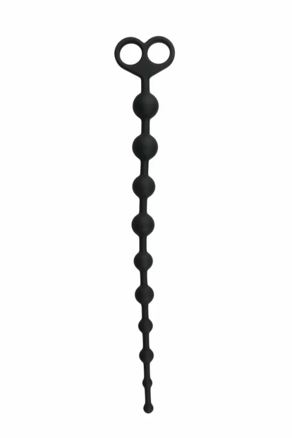 EasyToys Anal Beads Black 10-Piece Flexible Silicone Chain 34 cm