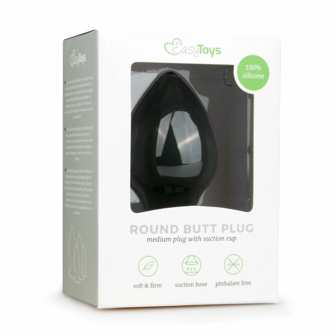 EasyToys Korek anatomiczny z przyssawkÄ… model XL czarny silikon