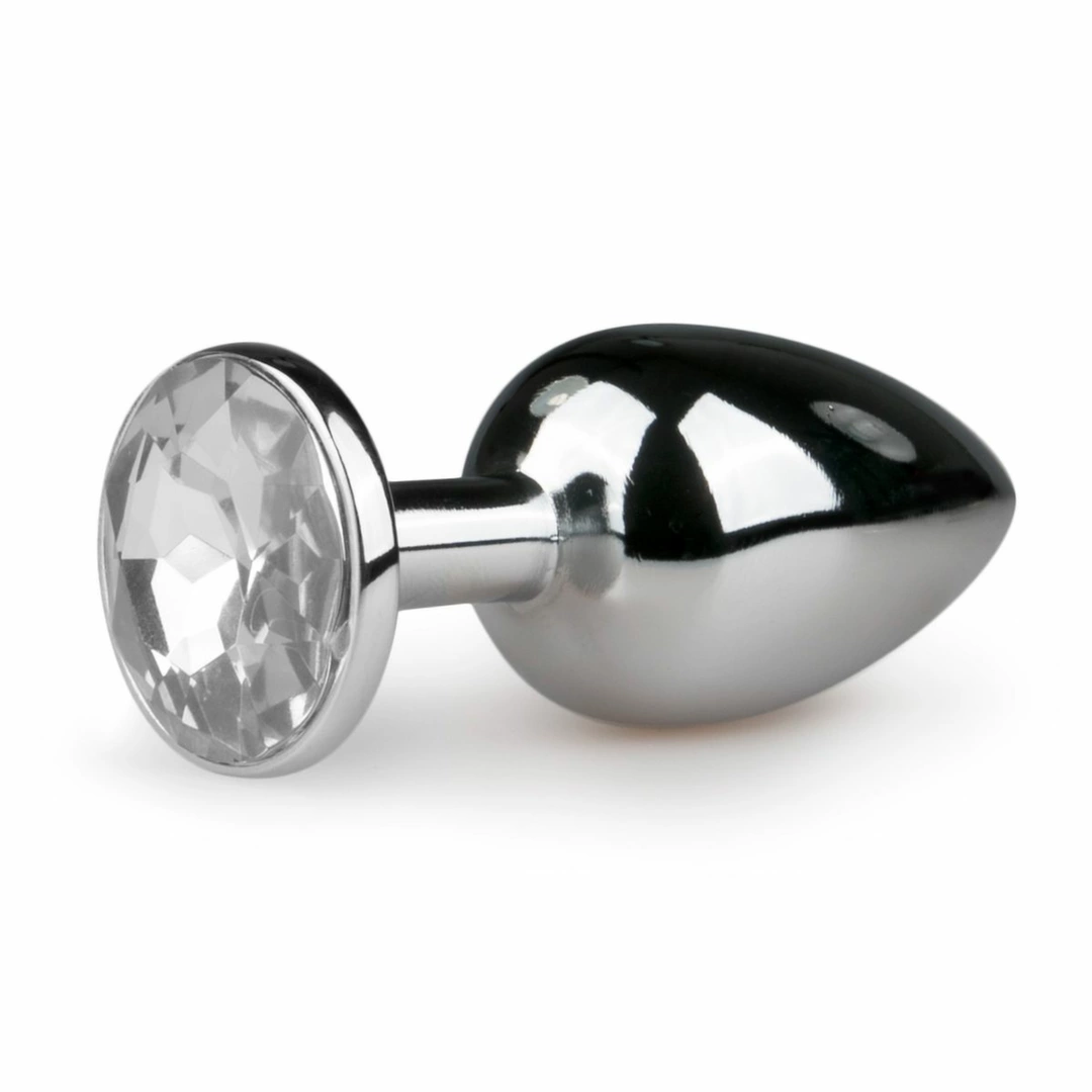 Diogol Metal Plug Silver with Clear Crystal - Compact Aluminium Model S - Anelma Diogol Metal Plug Silver with Clear Crystal - Compact Aluminium Model S