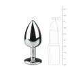 Diogol Metal Plug Silver with Clear Crystal - Anelma Diogol Metal Plug Silver with Clear Crystal