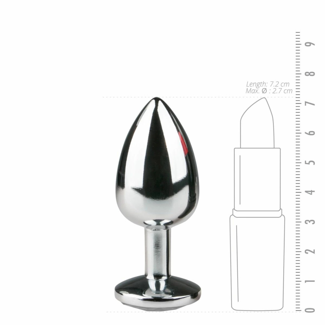 Diogol Metal Plug Silver with Clear Crystal - Anelma Diogol Metal Plug Silver with Clear Crystal