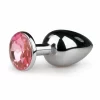 Diogol Aluminium Intimate Plug Silver/Pink - Crystal Accent
