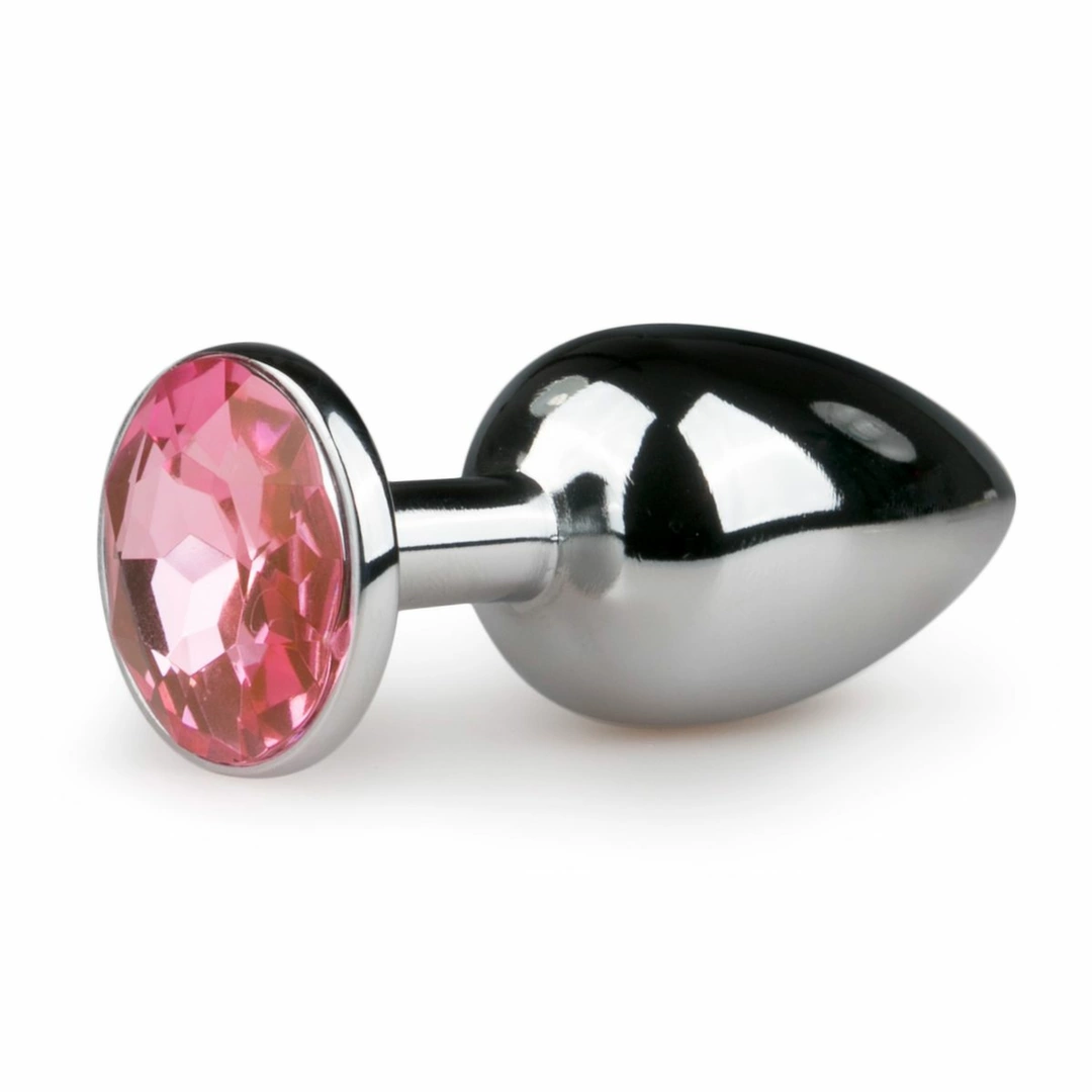 Diogol Aluminium Intimate Plug Silver/Pink - Crystal Accent