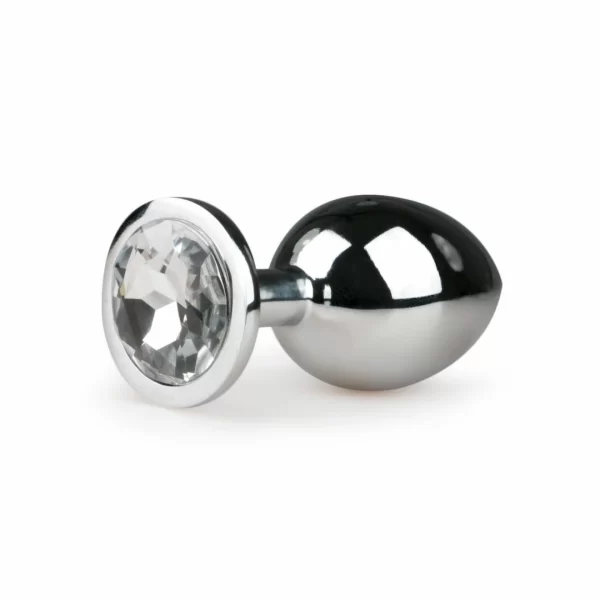 Rimba Metal Plug Silver with Clear Crystal Accent