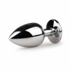 Sinner Gear Silver Intimate Plug with Pink Crystal Large
