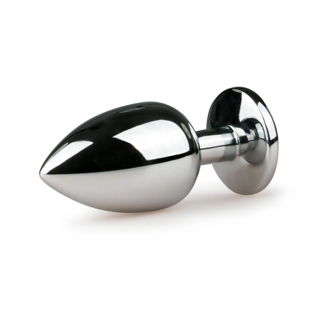 Sinner Gear Silver Intimate Plug with Pink Crystal Large