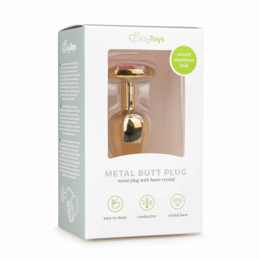 Rimba Aluminium Heart Crystal Plug - model z krysztaÅ‚kiem