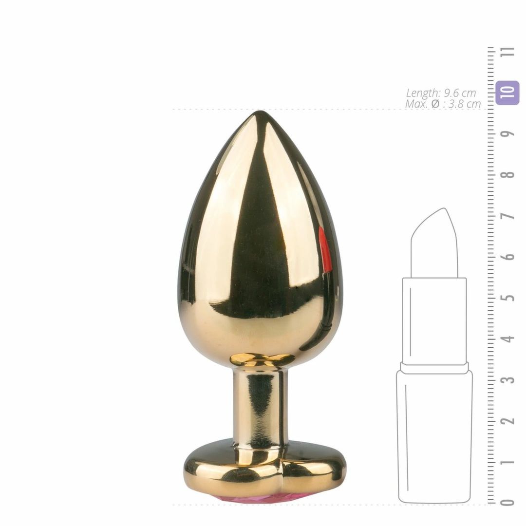 Rimba Aluminium Heart Crystal Intimate Plug