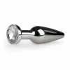 Sinner Gear Metal Plug Silver Large with Clear Crystal Accent