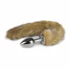 EasyToys Aluminium Plug with Faux Fox Tail - Silver & Grey - Anelma EasyToys Aluminium Plug with Faux Fox Tail - Silver & Grey