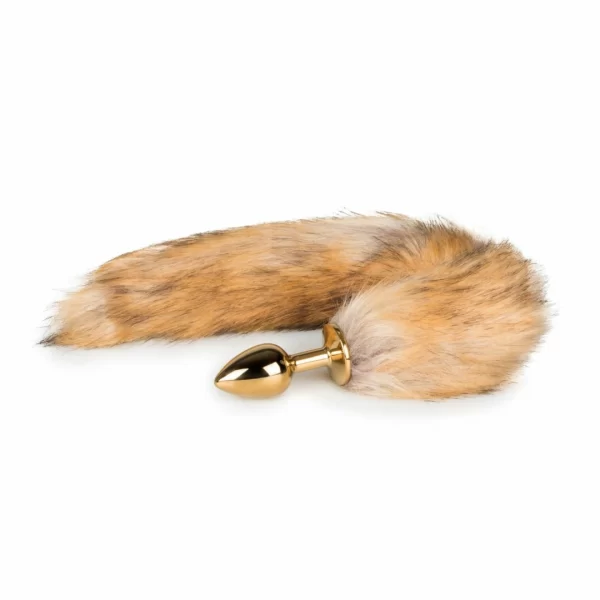 Rimba Aluminium Plug with Faux Fox Tail - Silver & Grey