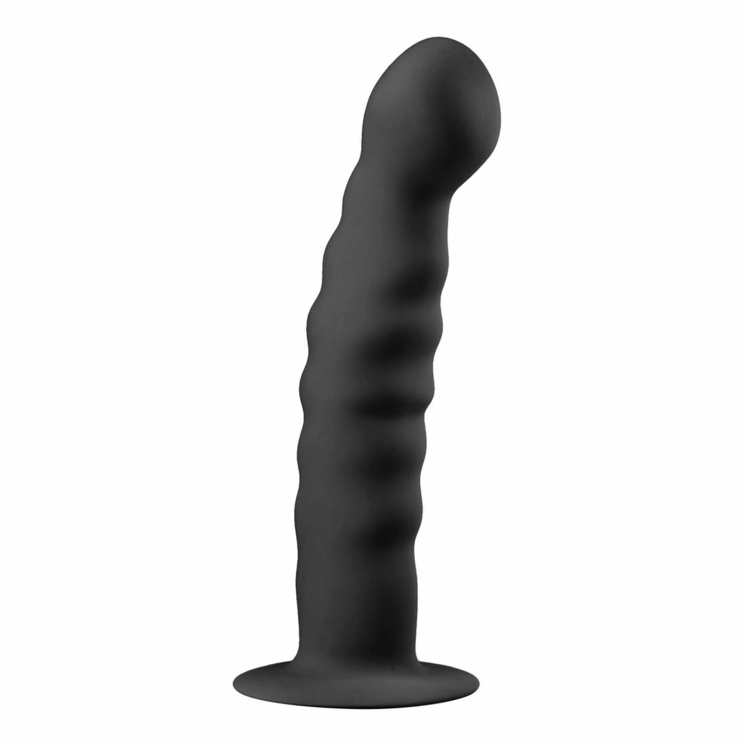EasyToys Silicone Intimate Device Black with Suction Base 18 cm - Anelma sextoys