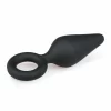 EasyToys Silicone Black Plug with Pull Ring