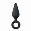EasyToys Silicone Plug Medium with Pull Ring - Black