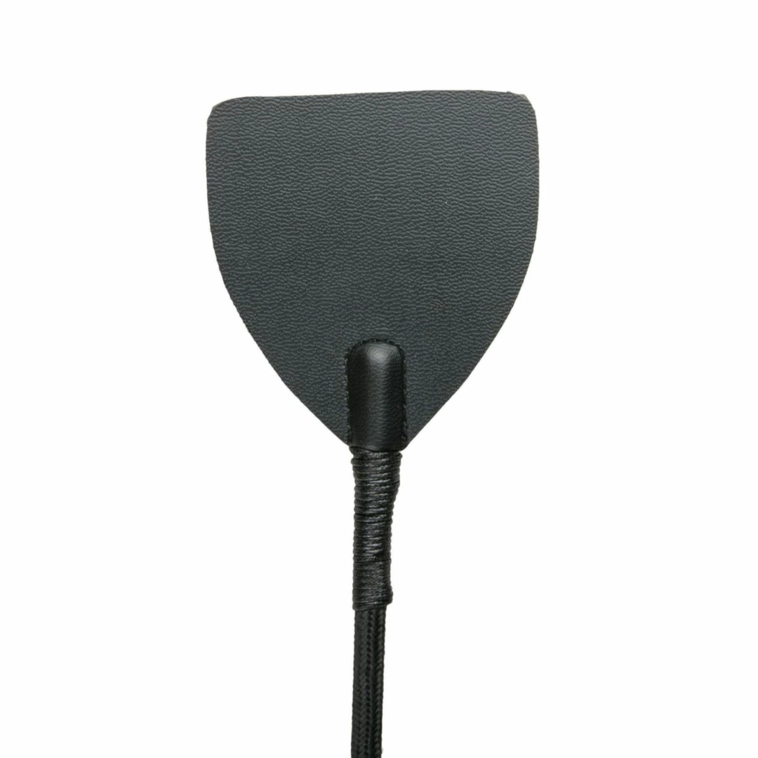 Ouch! Czarna skorzana batuta z metalowymi wykoÅ„czeniami 45 cm