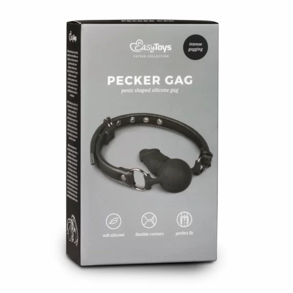 EasyToys Silicone System Ball Gag Adjustable 60 cm Black 9.5