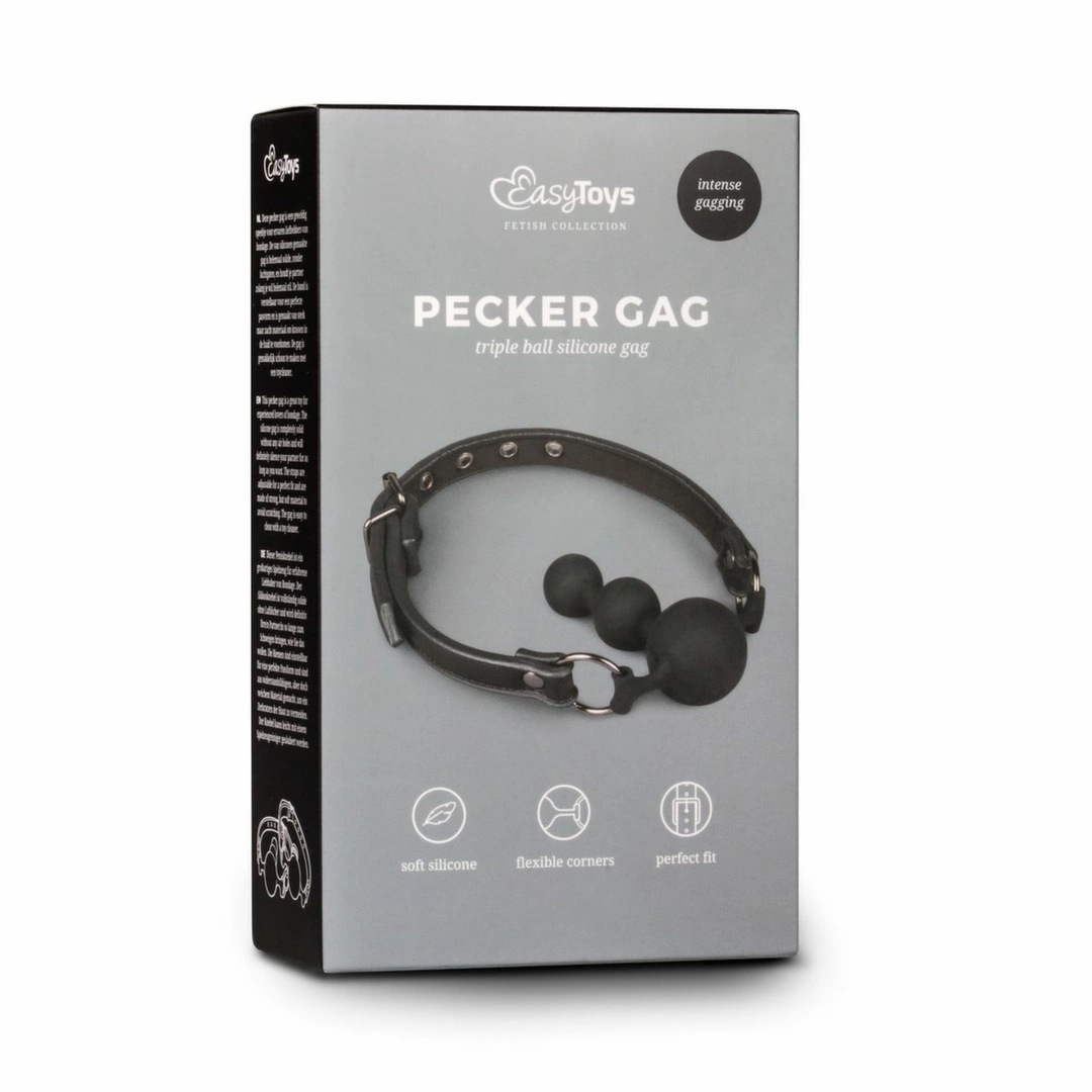 EasyToys Silicone Bead Gag Adjustable Strap Black EasyToys Silicone Bead Gag Adjustable Strap Black