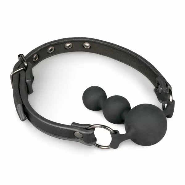 EasyToys Ball Gag silikonowy z regulowanym paskiem czarny