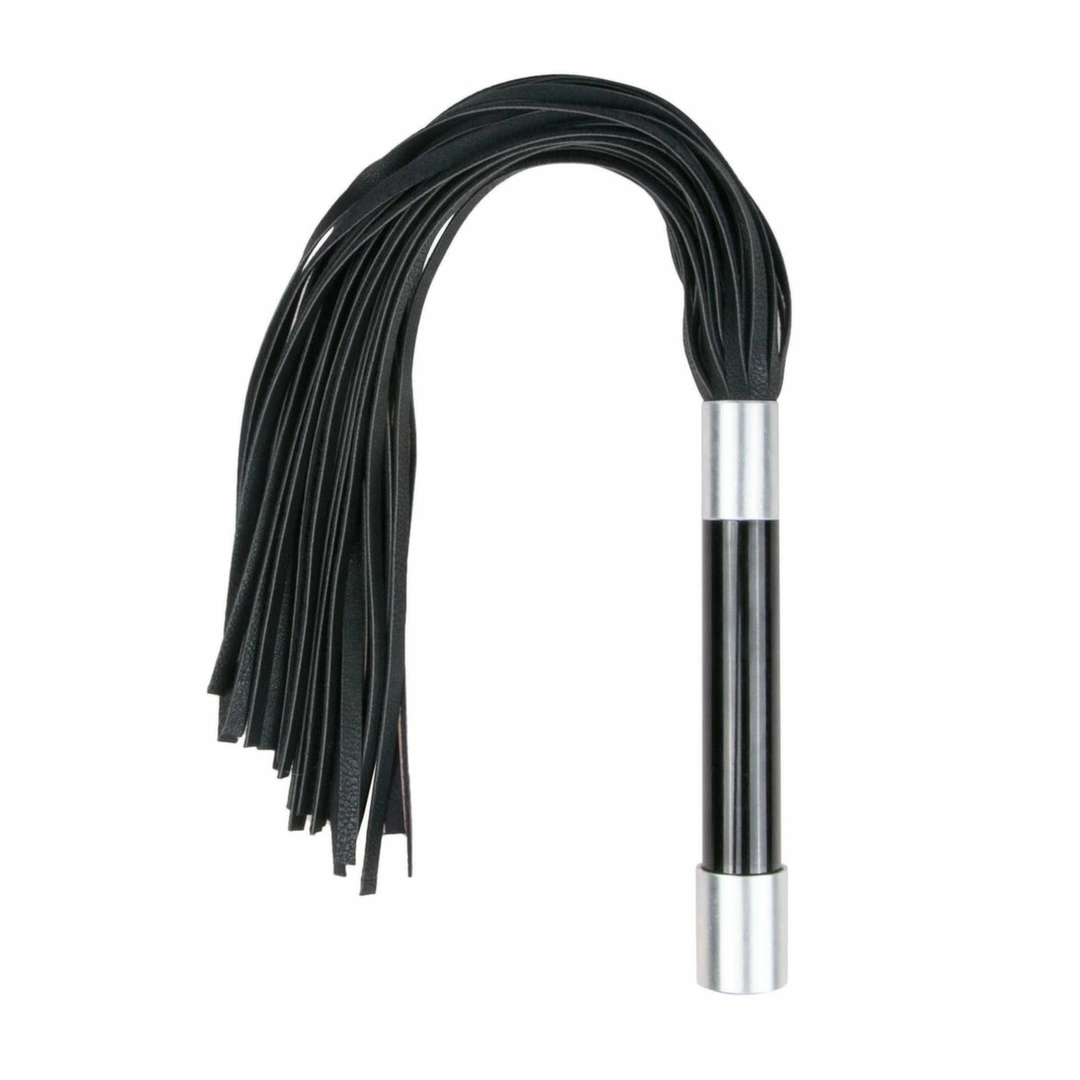Easytoys - DÅ‚ugi Flogger ze StalowÄ… RÄ™kojeÅ›ciÄ… 70 cm Czarny